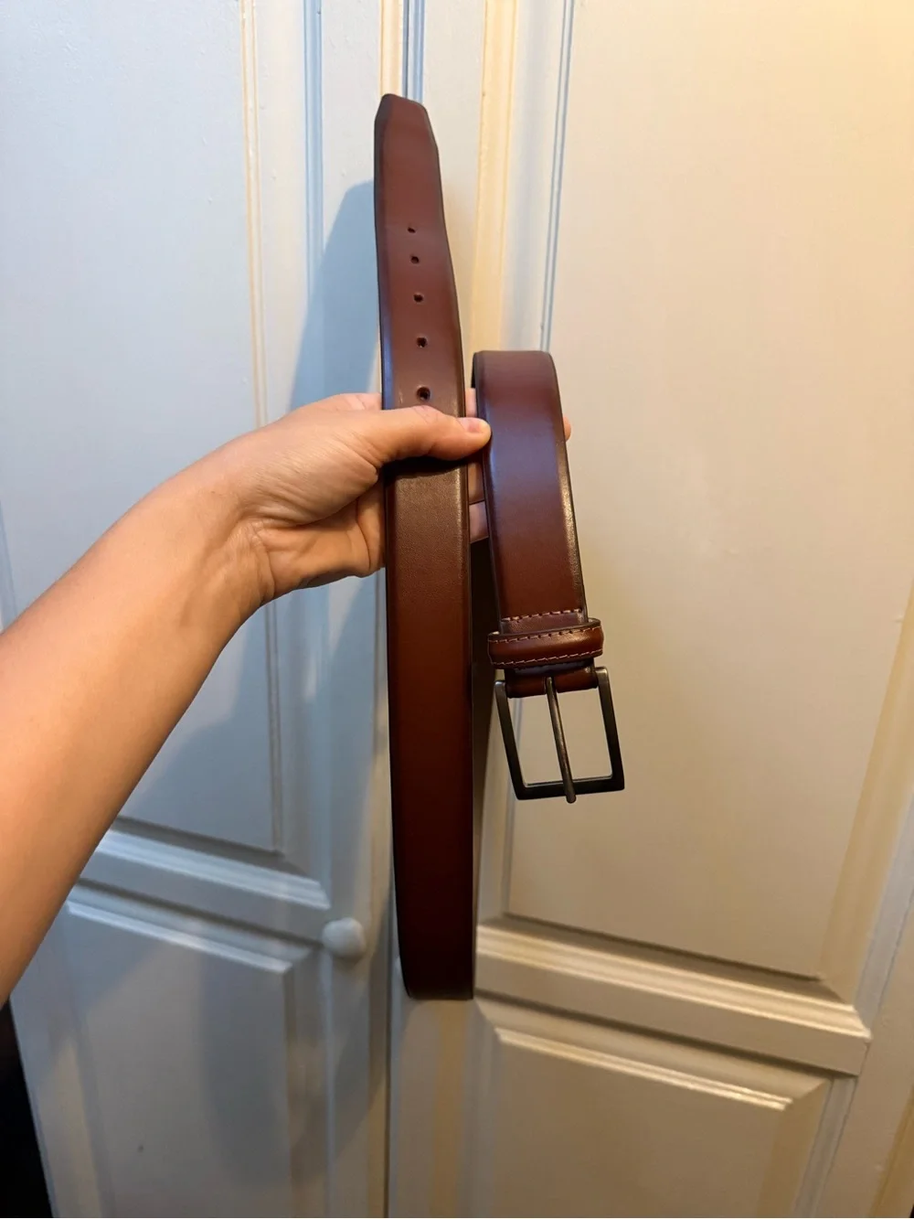classic Florsheim brown leather dress belt 44”
